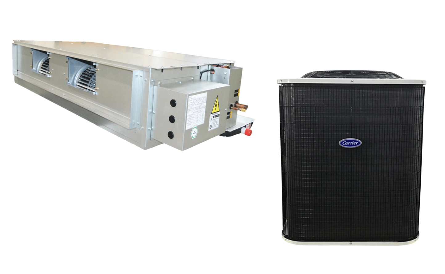 Carrier 4.0 Ton Ducted Slim Split AC – 38CKM048-X-9 / 42TKS048-71UCR1 with scroll compressor and corrosion-resistant fins
