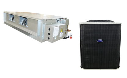 Carrier 5.0 Ton Ducted Slim Split AC – 38CKM060-X-9 / 42TKS060-71UCR1 with high-capacity scroll compressor and corrosion-protected fins